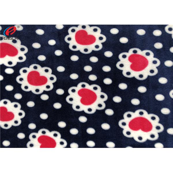 Brushed Printed Velvet Velour Fabric 95% Polyester 5% Spandex For Baby Blanket