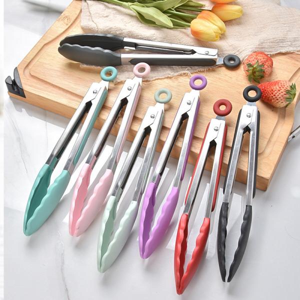 Силиконовые кухонные зубчики с силиконовыми кончиками набор из 3 теплоустойчивых зубчиков инструменты для подачи пищи 7 дюймов 9 дюймов 12 дюймов