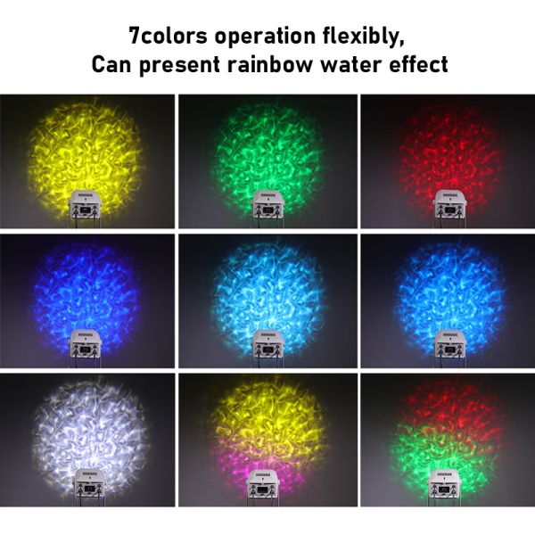 LED 100W IP65 6+1 Color LED Water Wave Light - Ocean World Atmosphere Aluminum Projection Lamp