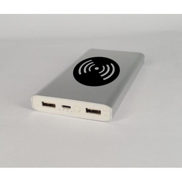Aluminum 10000mAh Polymer Battery QI Wireless Fast Charging Power Bank