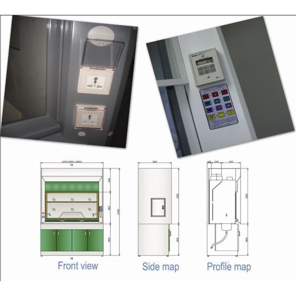 Wall Mounted Lab Fume Cupboard 8mm Thick White PP Board For Researcher Use