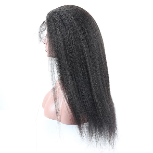 Customized Sew In Lace Front Human Hair Wigs Indian Yaki Straight Hair