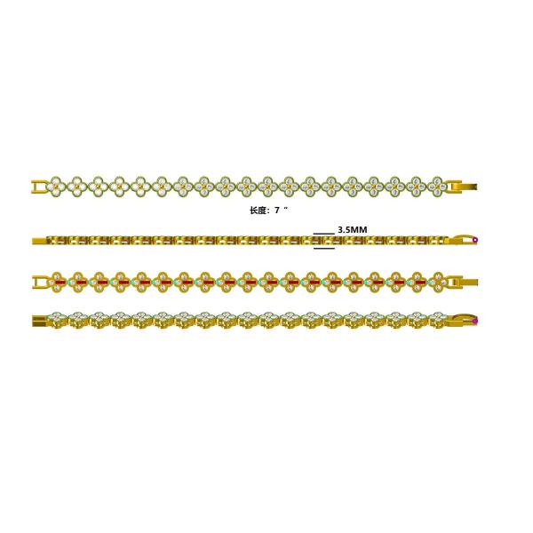 Rainbow Brass Золотой теннисный браслет OEM ODM Кубический цирконий теннисный браслет