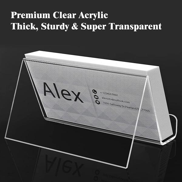 Clear Business Acrylic Greeting Card Display Stand Holders Desk Desktop Name Rack