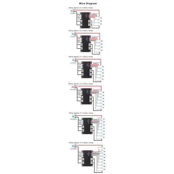 Enerkey Batería BMS 3S 4S 5S 6S 7S 8S 120A 12V 24V Li-ion/Lto/SIB/Lifepo4 Batería BMS para arranque del coche