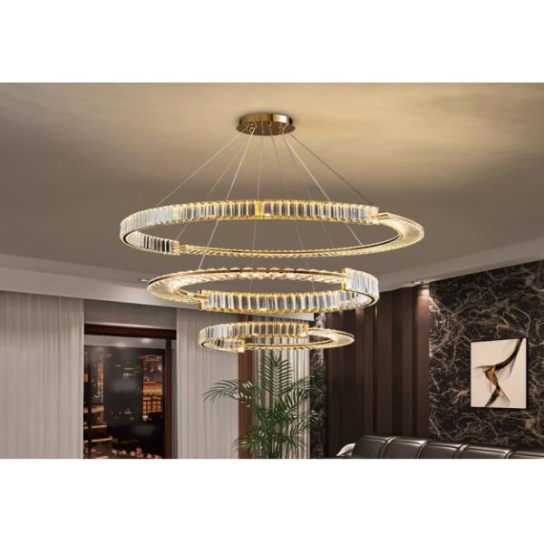 Post-modern light luxury chandelier stainless steel crystal living room lamp Nordic simple restaurant lamp bedroom LED lamp lighting