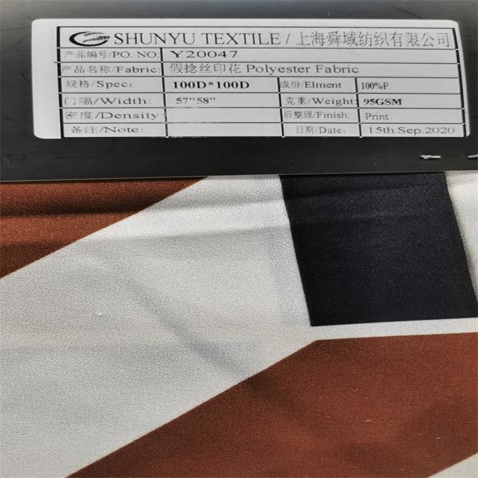 95gsm Crinkled шифоновая ткань 100dx100d крепирует ткань полиэстера