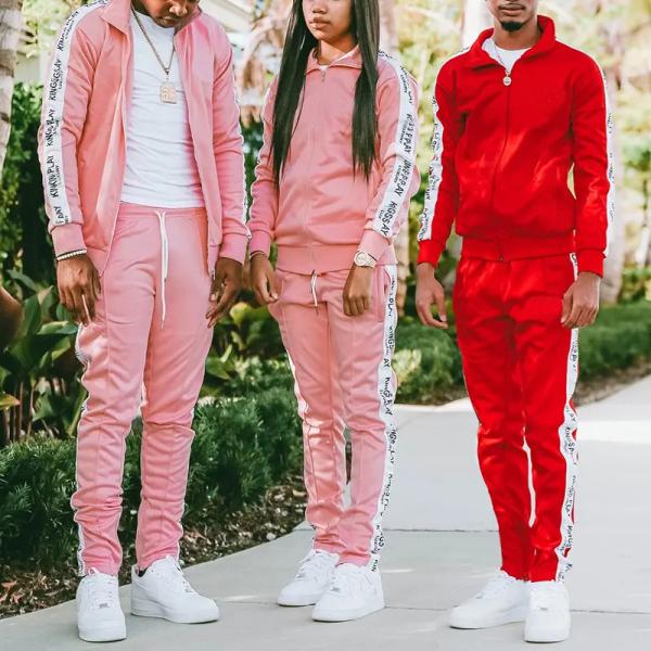 Nylon Zip Up Women Jogging Set Stacked Flared Sweatpants Sweatsuit Set Anti Pilling