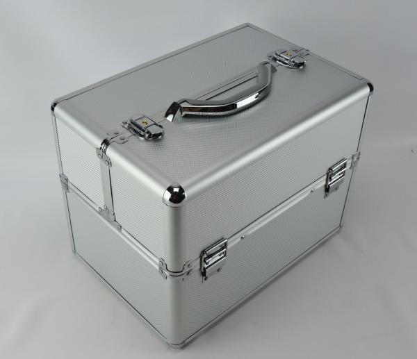 Multi Color Diamond ABS Aluminum Makeup Train Box , Protable Cosmetic Vanity Case