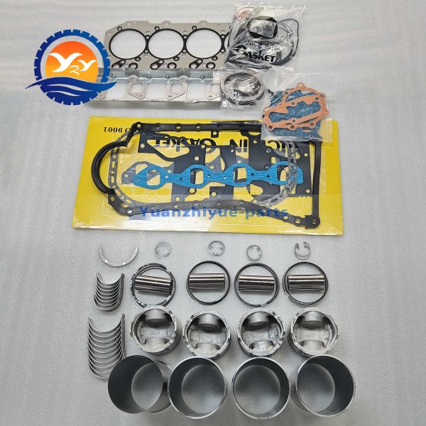 4JG1 Rebuild Overhaul Repair Kit With Engine Bearings Cylinder Liner Piston Rings Full Gasket Kit for Hitachi Excavator Parts