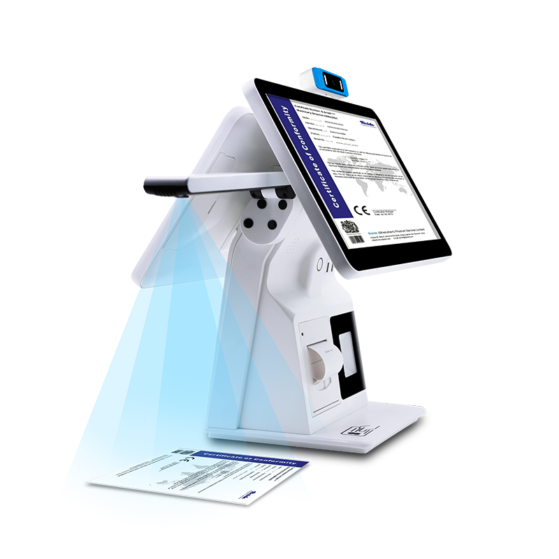 Android Visitor Terminal Document Scanner QR Code Pos Terminal with Thermal Printer for Retail and Office