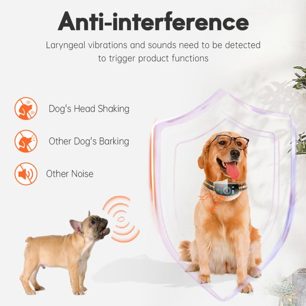 Automatic Activated Anti Bark Training Collar for Dogs Rechargeable Electric Shock Control Waterproof IPX7 20+ Hours Battery