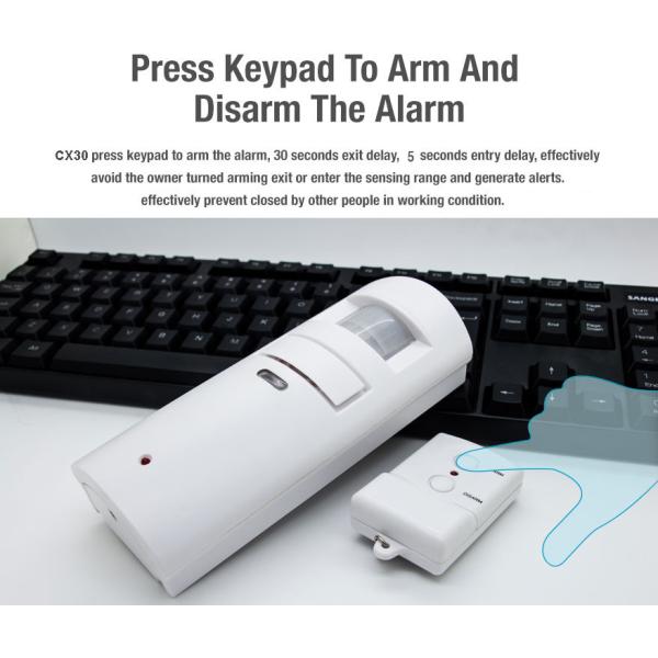Indoor 130dB PIR Motion Sensor with Remote Control Alarm CX30