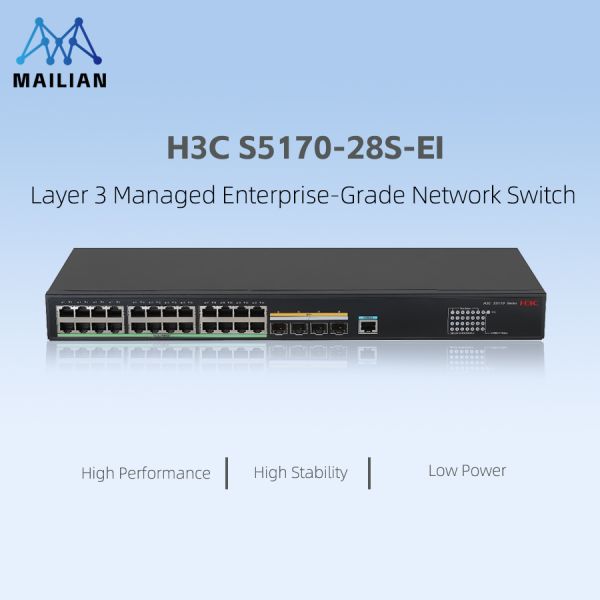 H3C S5170-EI Series Fully Managed Network Switch with 10G Uplink, PoE+ Support, and IPv4/IPv6 Dual-Stack