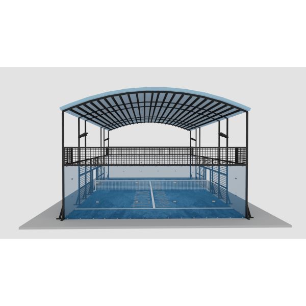 Turnkey Covered Padel Court Solution 20x10m Panoramic Padel Tennis Court With Anti Rust Canopy