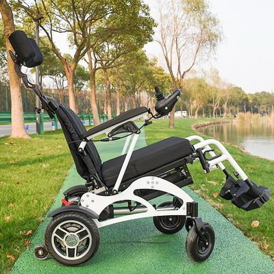 Collapsible Electric Wheelchair Brush Motor Light Foldable For Disabled Elderly
