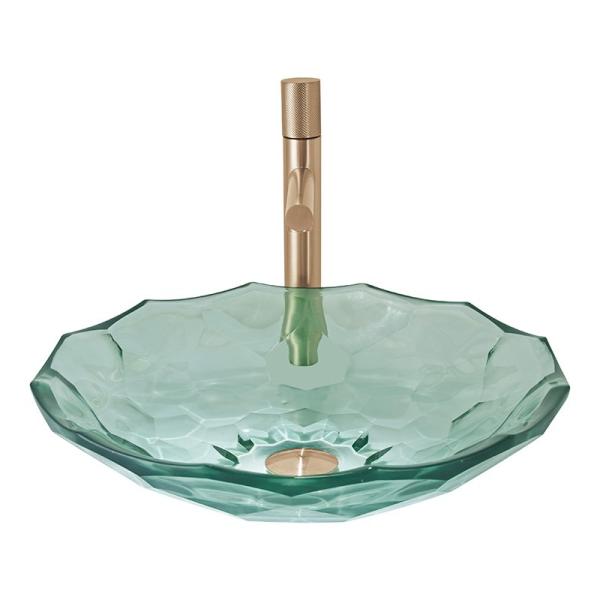 Light Green Color Crystal Glass Wash Basin Football Shape Countertop Basin Bowl