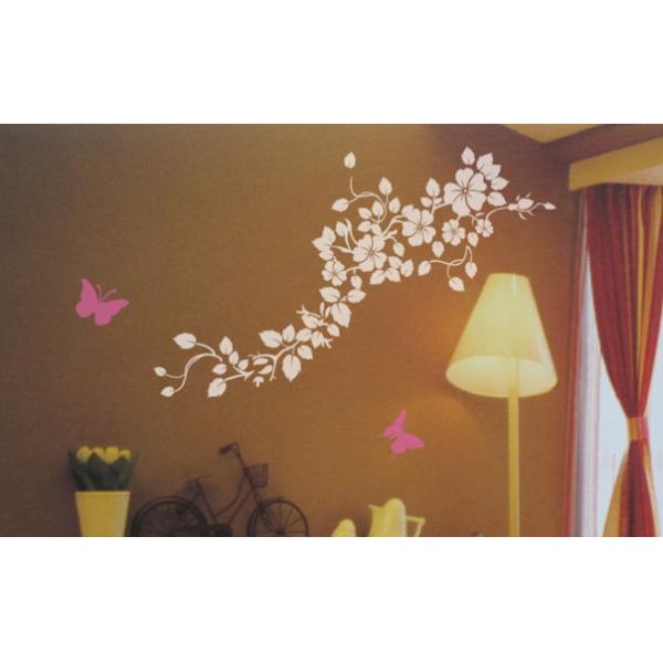 Artificial Carving White Wine Wall Flower Stickers F152
