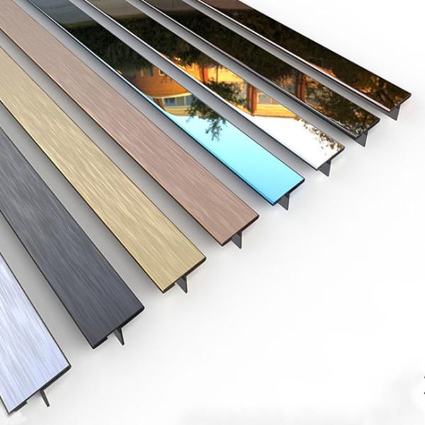 201 304 316L等級のローズの金タイルの保護のための黒い青銅色色Tの固体形のステンレス鋼のタイルの端のトリム