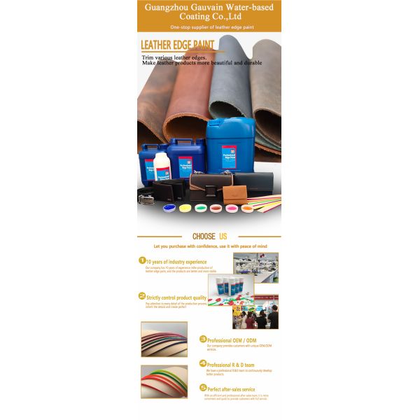 Factory Wholesale Water Based High-quality Polyurethane Leather Edge Paint for Bags Shoes Belts