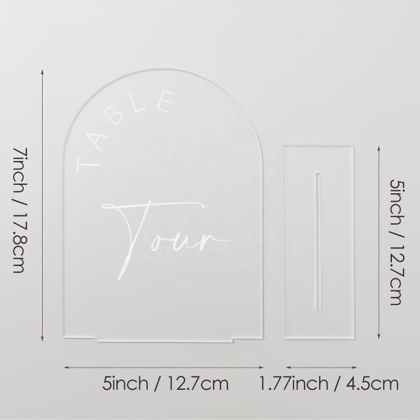 Acrylic transparent arch semicircle digital Place card DIY blank party decorations wedding table card Document camera card