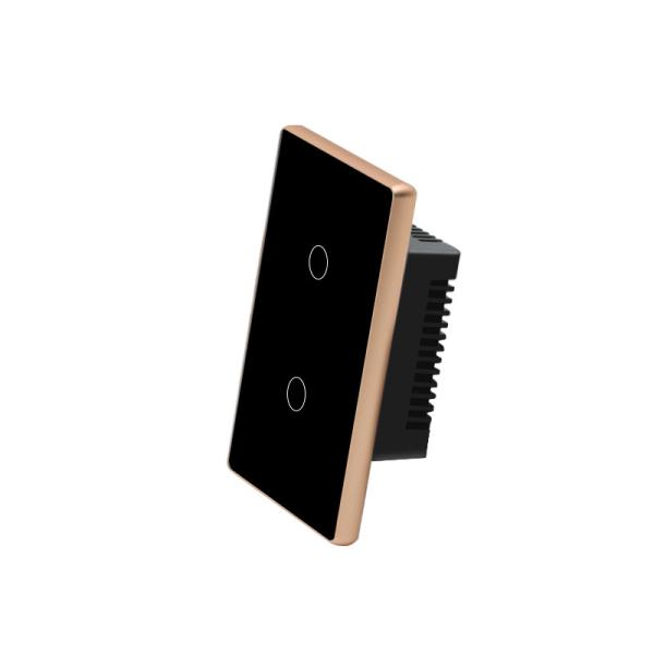 Black 600W Tuya Smart Switch Tempered Glass Light Switch 86x86