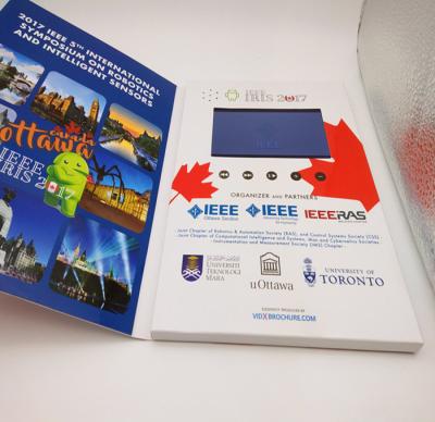 Rechargeable Flip Book Video brochure / booklet , lcd invitation card with usb