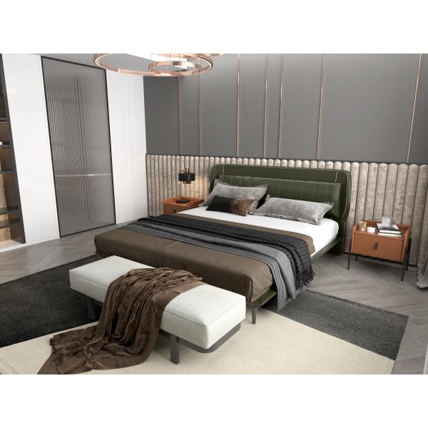 Настраивать Плюшевый дубовый деревянный кроватный стол Темно-серый ночной столик Мебель спальни