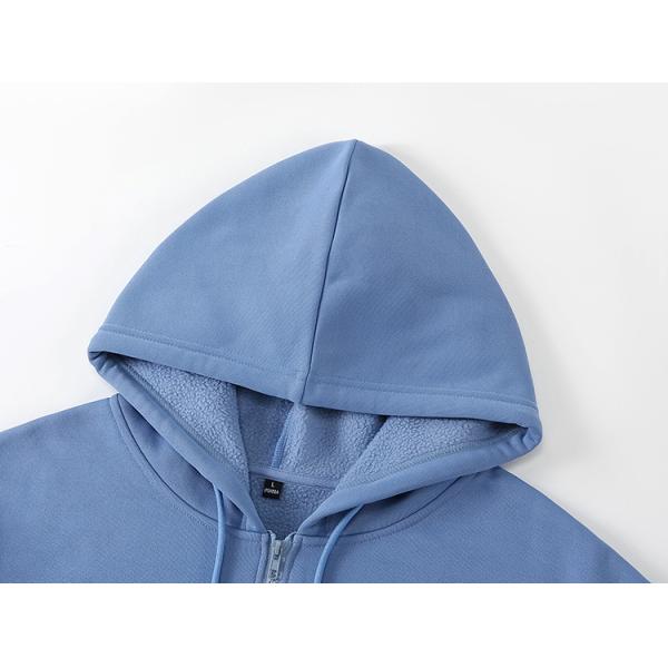 350g Cashmere Full Zipper Hooded Sweater Sports Casual Thickened Fitness Running