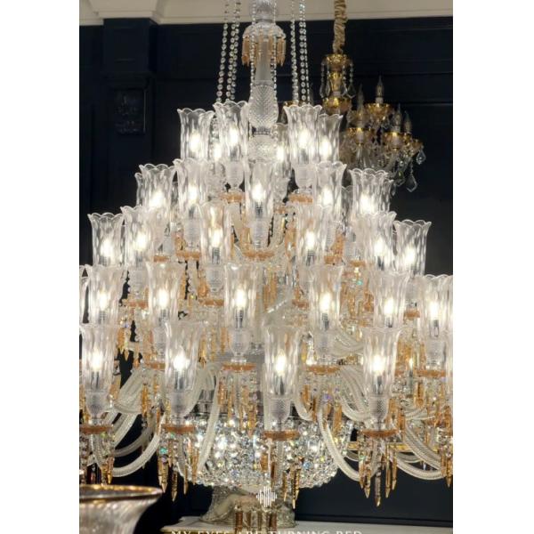 Роскошные люстры в стиле Франции с шампанскими подвесками