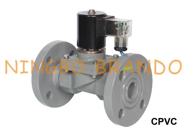 Válvula de solenoide anticorrosiva do alcaloide ácido CPVC 1 1/4 1 1/2” 2 flangeado