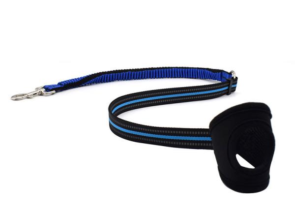 Blue / Yellow 6 Foot Dog Leash , Anti Shock Stretchy Strong Bungee Dog Leash
