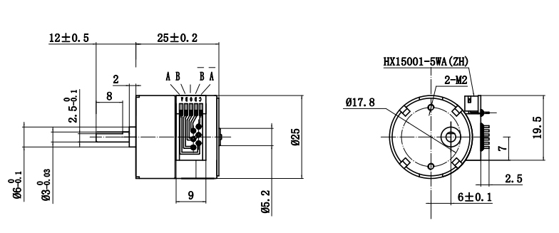 Высокий вращающий момент 2 мотор DC Stepper мотора 25mm участка двухполярных 12 v Stepper