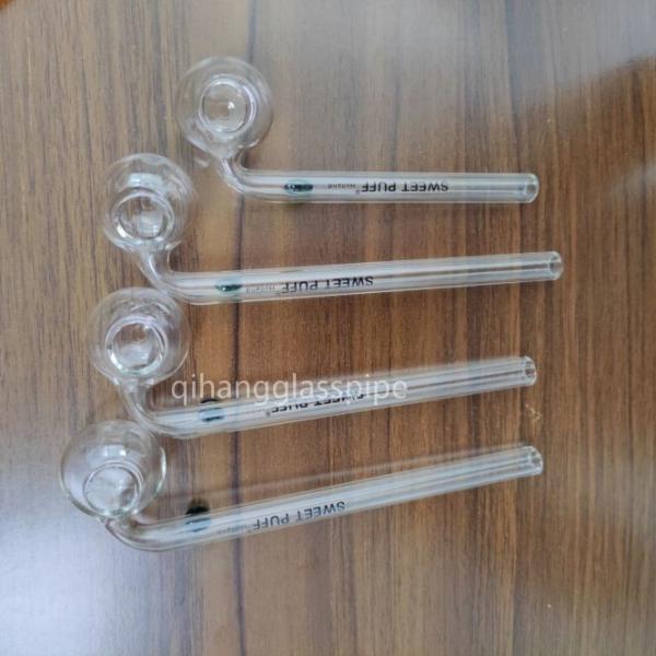 wholesale sweet puff glass pipe oil burner water pipe  12/14/15/16 cm for somking pipe