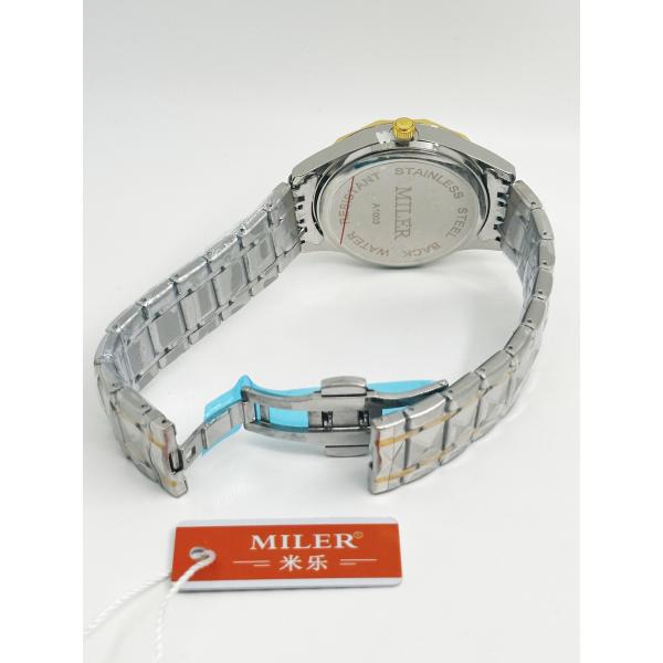 Miler Luxury Men Кварцевые часы Водостойкие Дата Неделя Светящиеся наручные часы Нержавеющая сталь Мужские часы