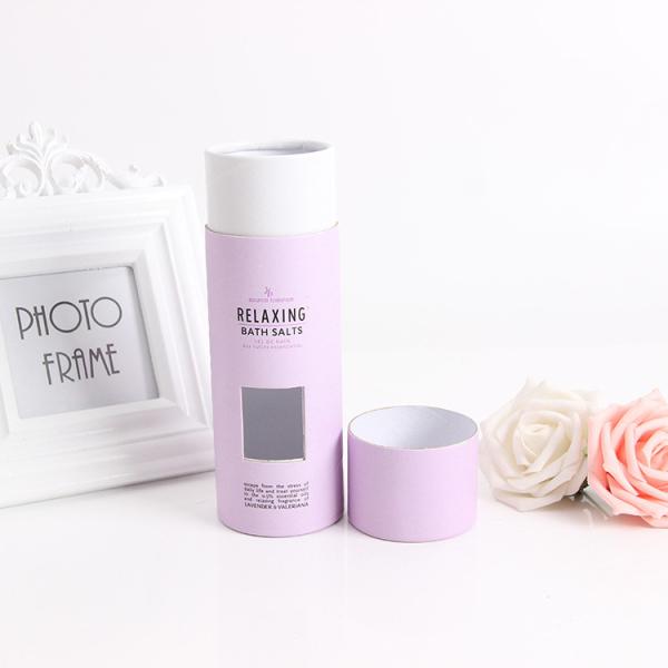 OEM Cosmetic Paper Tube with Window for Bath Salt Packaging Personal Care Paper Cylinder