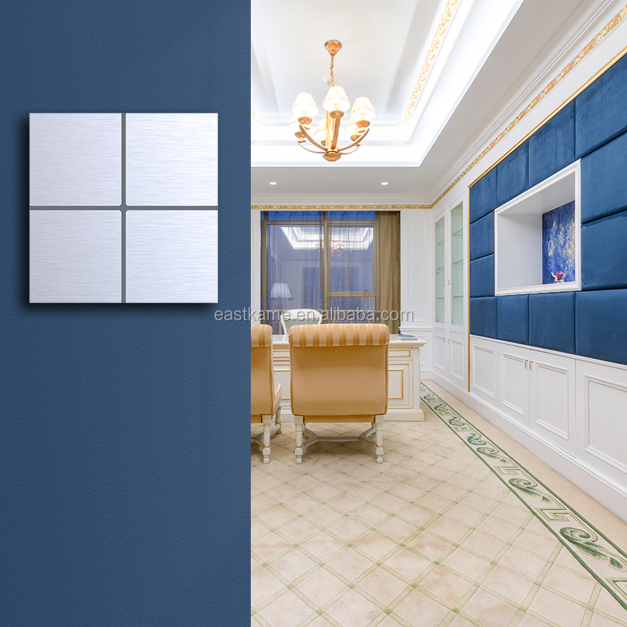 Eastkame High Quality 4gang Smart Light Wall Switch WIFI for Tuya App Compatible Meta Touch Panel Google Home/Alexa EU Size Max