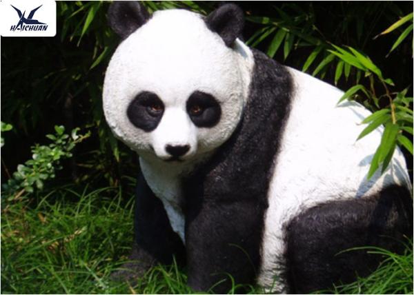 Zoo Park Realistic Animatronic Animals Panda Statues For Theme Park Decoration