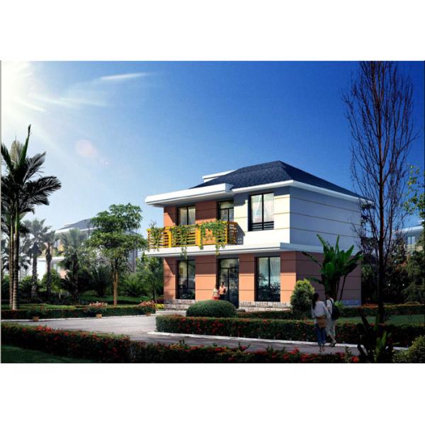 Modern Luxury Light Steel Villa House / Two Story Prefab House With Garage