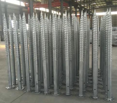 Hot Dipped Galvanized Earth Screw Ground Helical Screw Pile For Solar Mounting