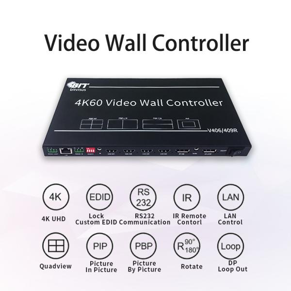 Bitvisus 3X3 2X3 4K Video Switcher PIP POP HDMI TV Meeting Conference Room Video Wall Processor Controller BIT-VWC-409R