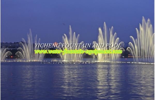 Rectangular Floating Music Fountain , Musical Water Fountain  Dancing Water Fountain