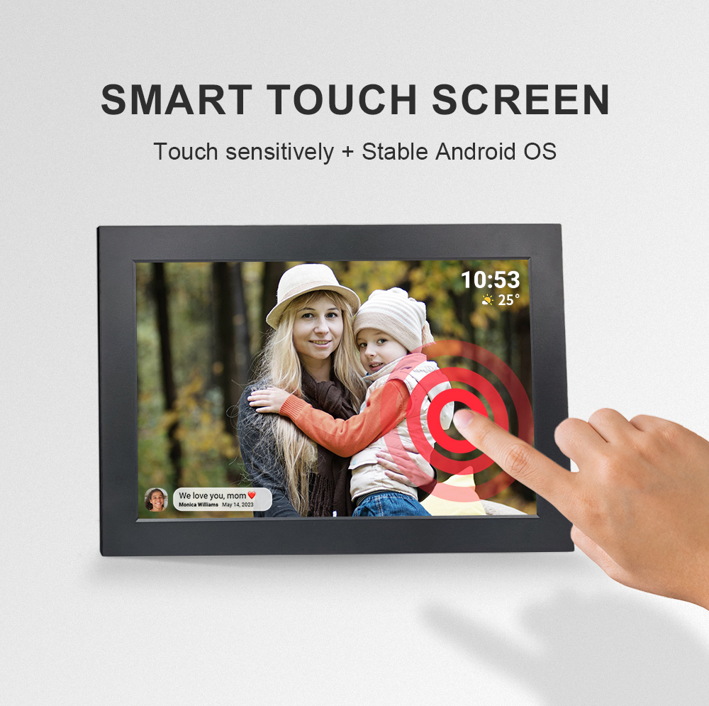 10.1 дюймовый Frameo App Цифровая картинная рамка Многопользовательский сенсорный экран Обмен фотографиями Видео