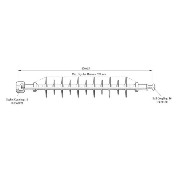 36KV / 46KV High Voltage Insulator 80KN Polymer Suspension Insulator IEC 61109