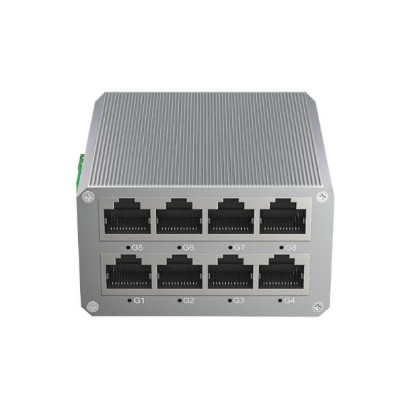 Mini Industrial Ethernet Switch 8 Port DIN Rail Metal Compact Network Switch