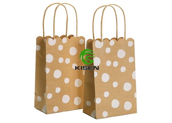 Glitter Kraft Paper Shopping Bags For Gift Packing Environment Friendly