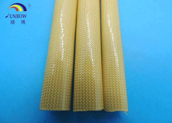 High quality Oil proof PU Varished  Fiber glass Sleeve for wire insulation