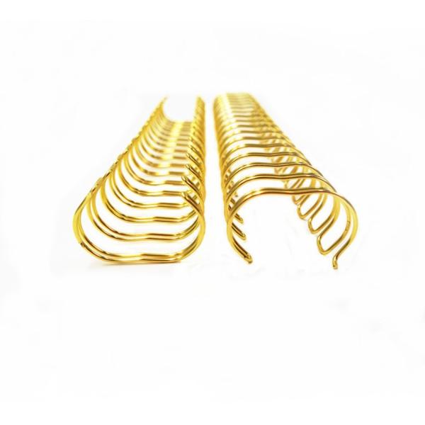 Electroplating 7/8'' Double Loop Binding Wire Rings Yellow Color