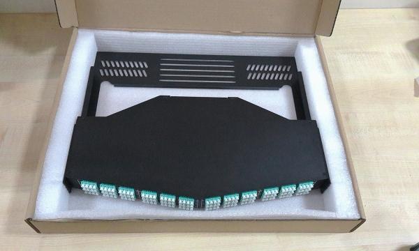 144 Core MTP MPO Patch Panel 19inch Angled Fixed Rack Black Box