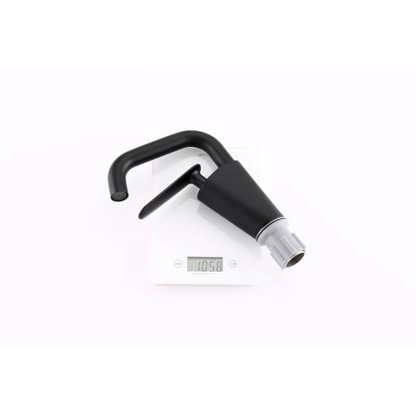 Lizhen-Hwa.Con Black Brass Bathroom Faucet with Modern Design and Hot/Cold Single Hole